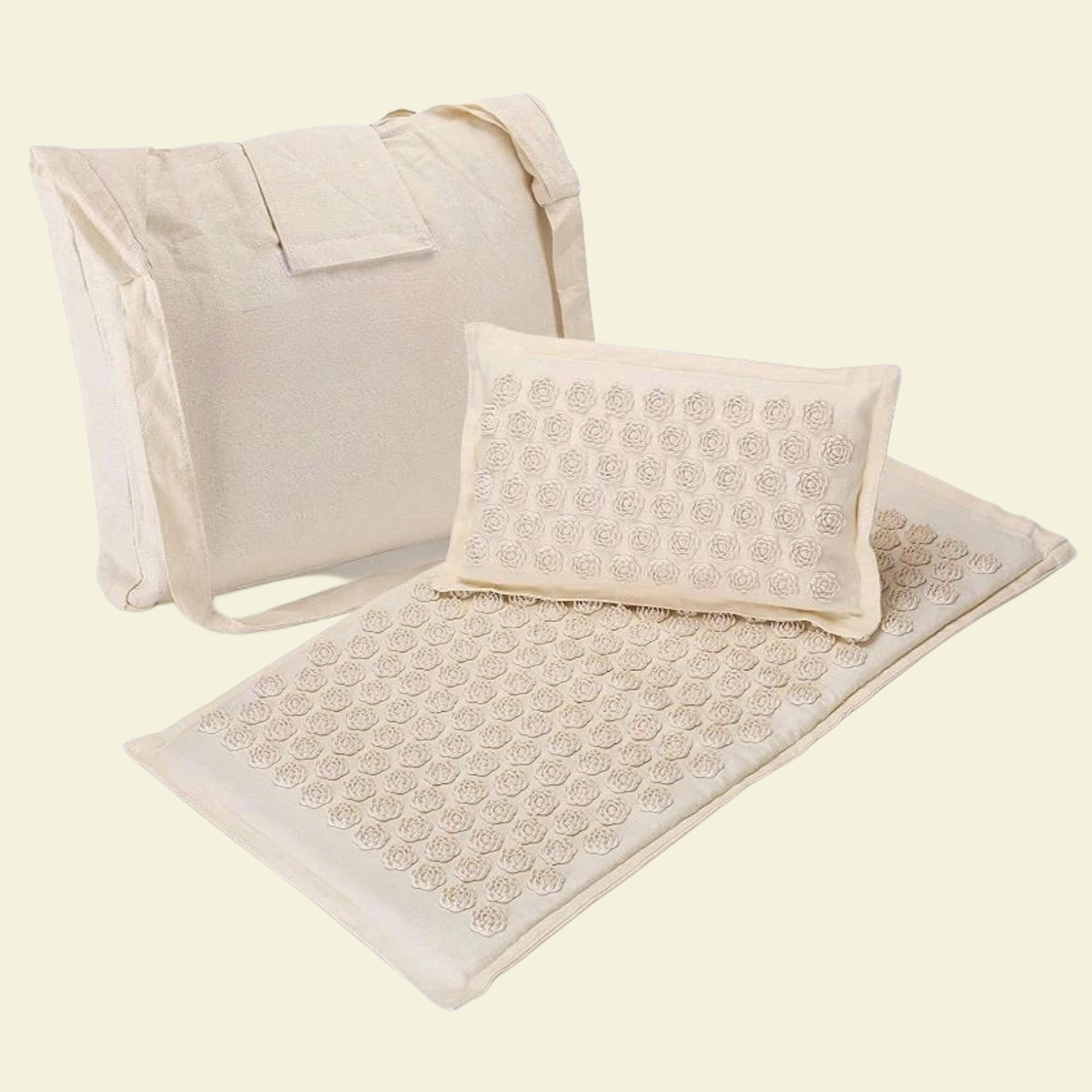 Mudra  Luxury Cotton-Linen Acupressure Mat and Pillow Set