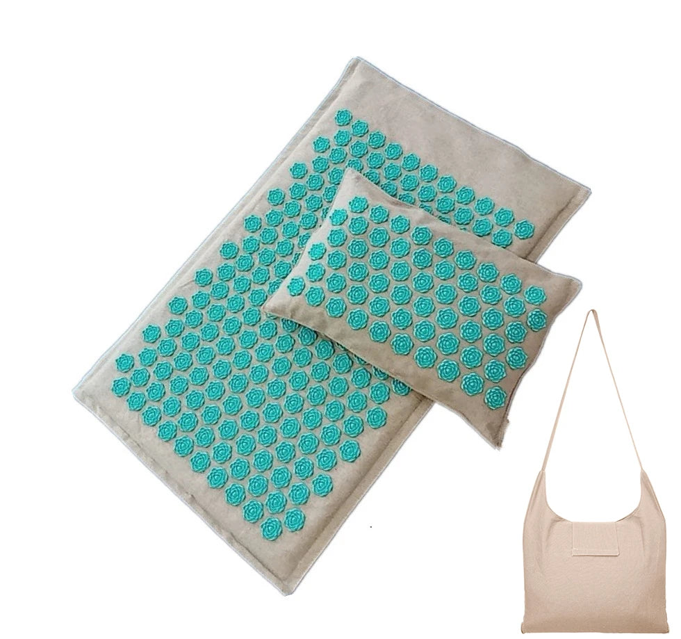 Mudra  Luxury Cotton-Linen Acupressure Mat and Pillow Set