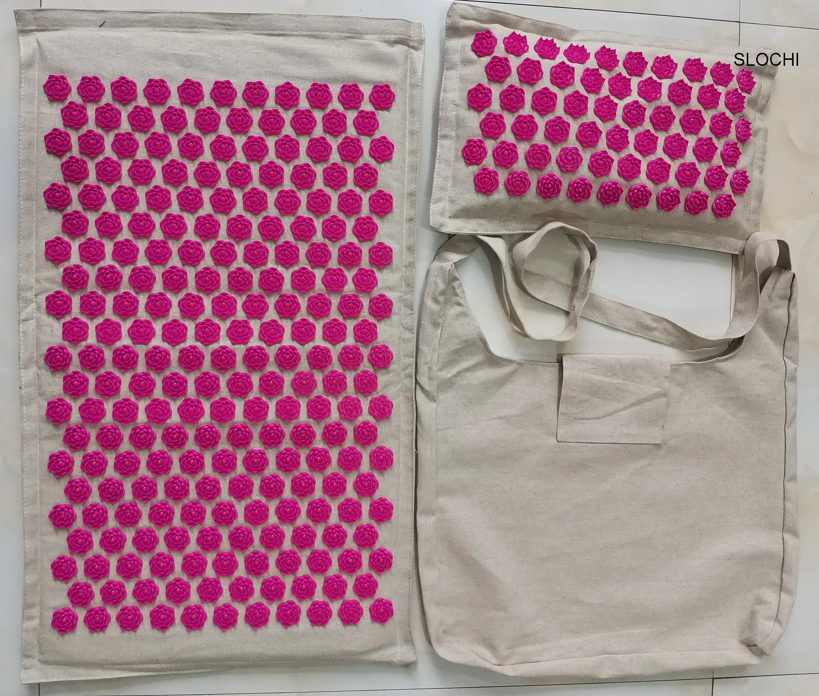 Mudra  Luxury Cotton-Linen Acupressure Mat and Pillow Set